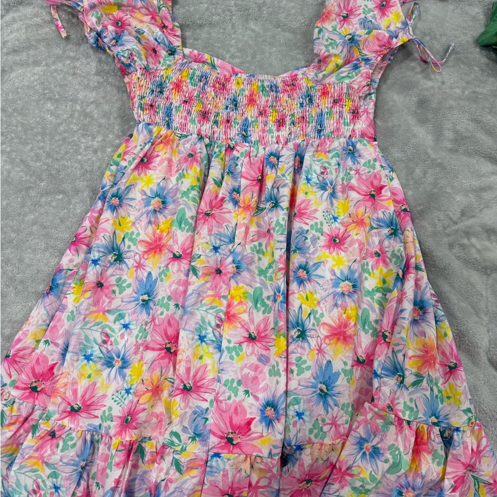Amazon Floral Mini Dress - Pink, Blue, Yellow